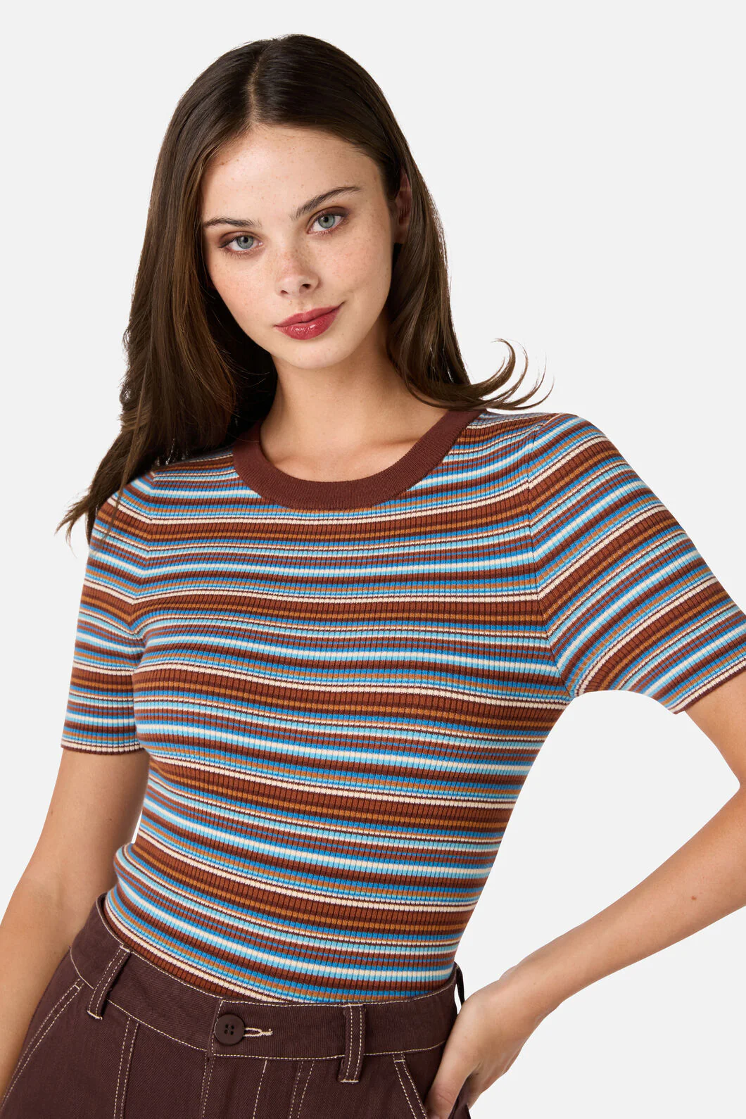 Adelaide Stripe Rib Knit Top
