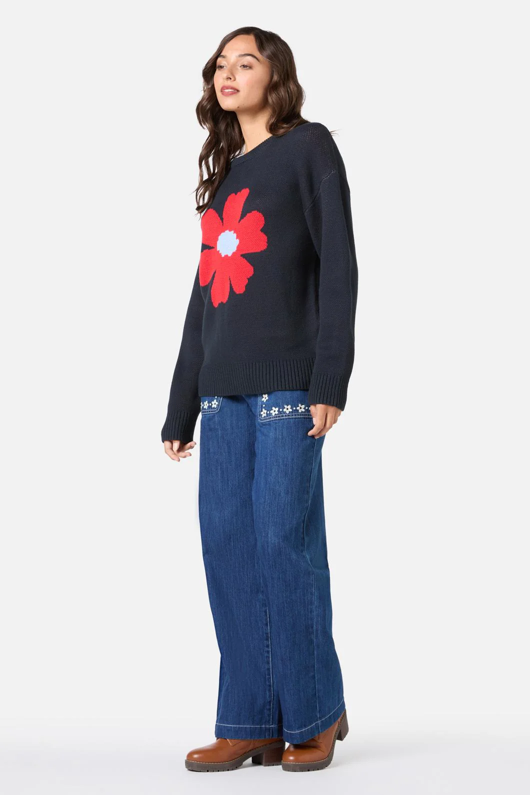 Big Flower Knit Jumper - Image 4