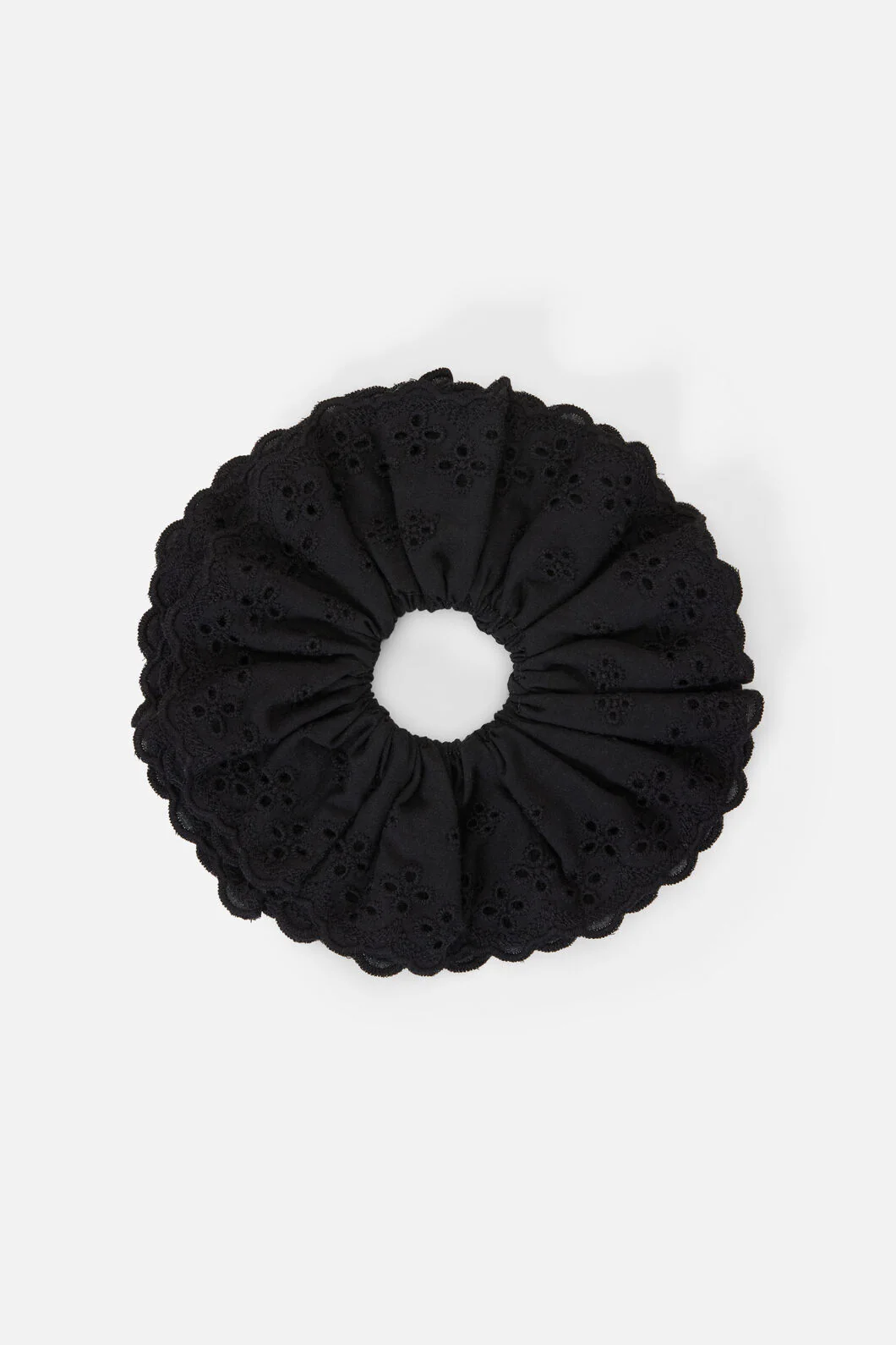 Black Broderie Scrunchie