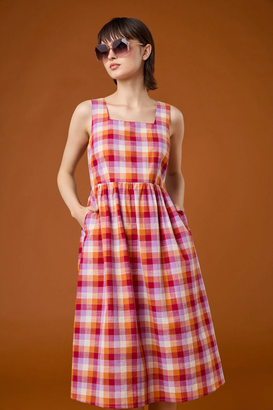 Cassie Check Midi Dress - Image 2