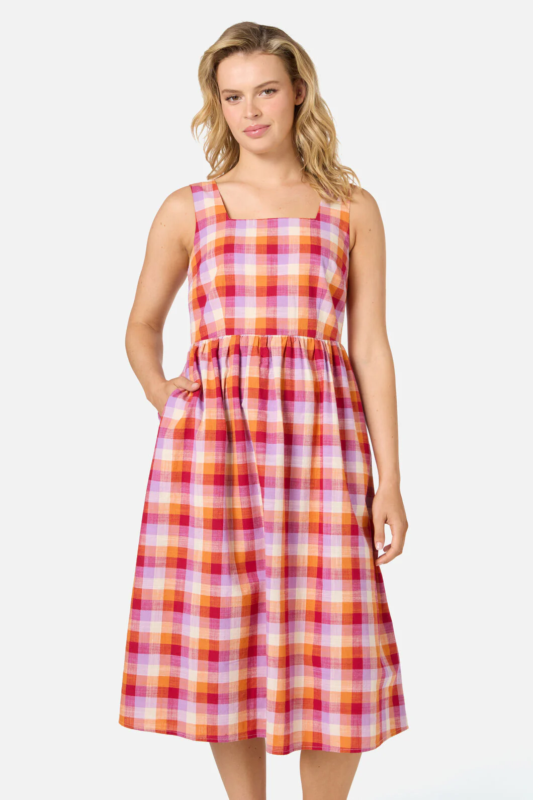 Cassie Check Midi Dress - Image 4