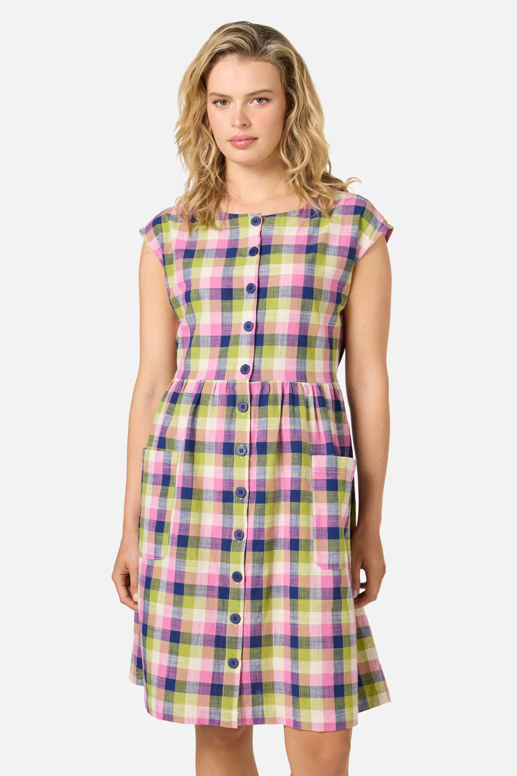 Cassie Check Smock Dress - Image 2