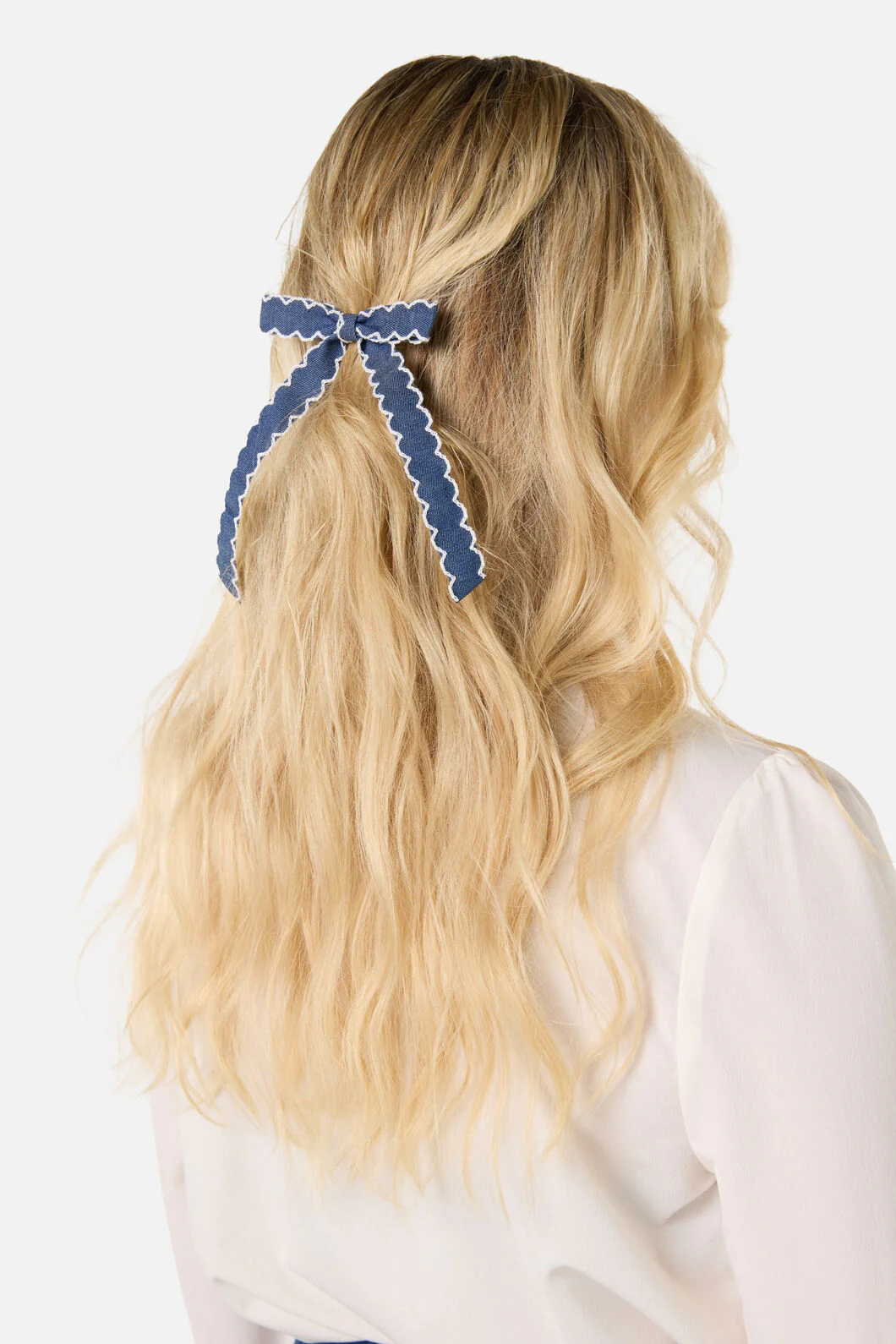 Chambray Bow Hair Clip