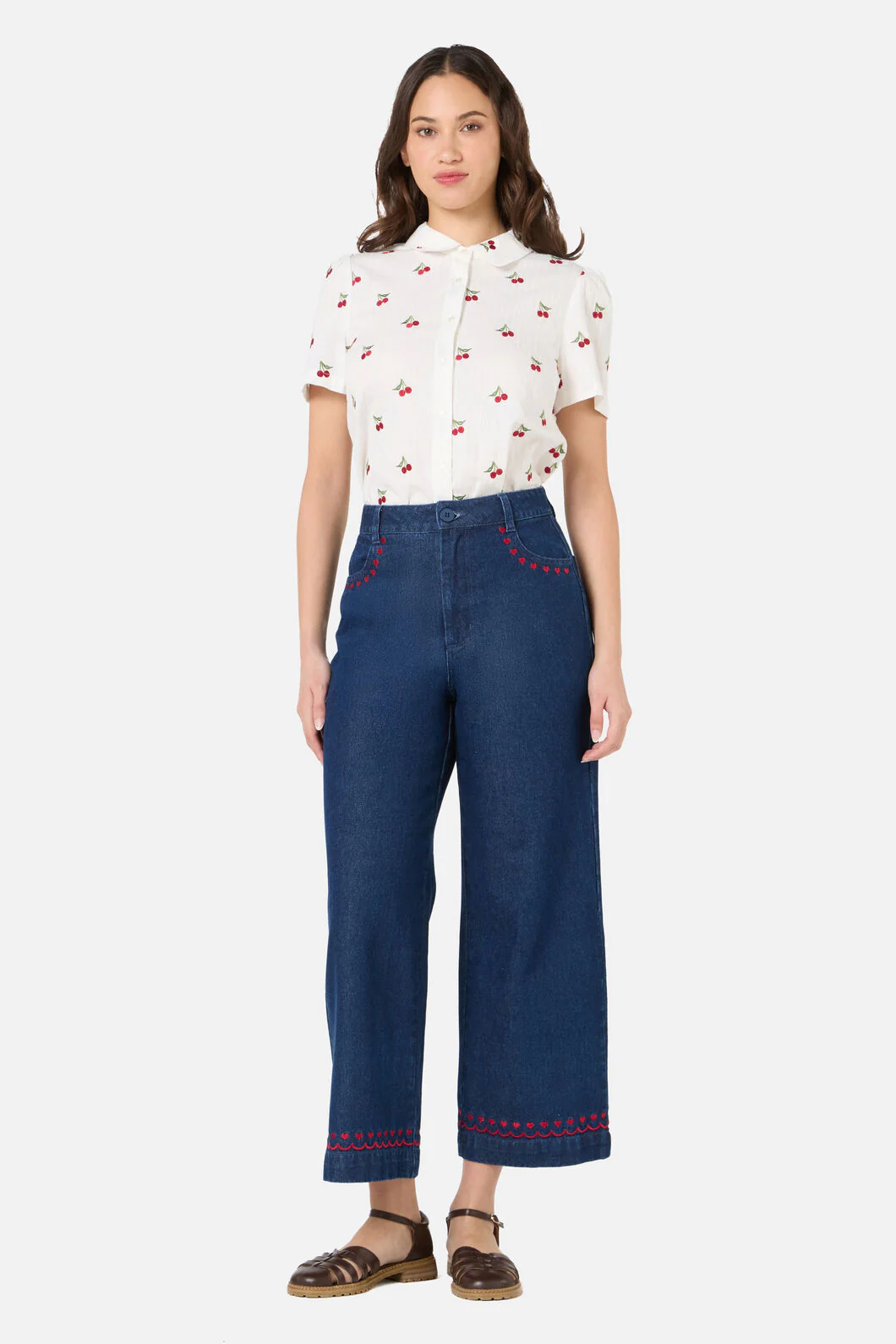 Cherry Ditsy Emb Blouse - Image 2
