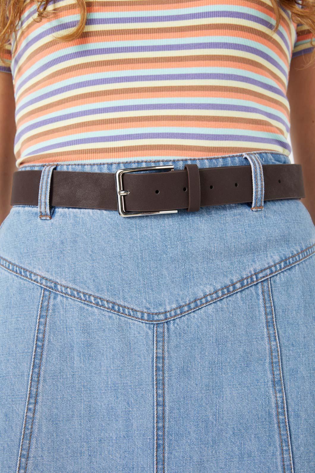 Coffee Faux Nubuck Belt - Image 2