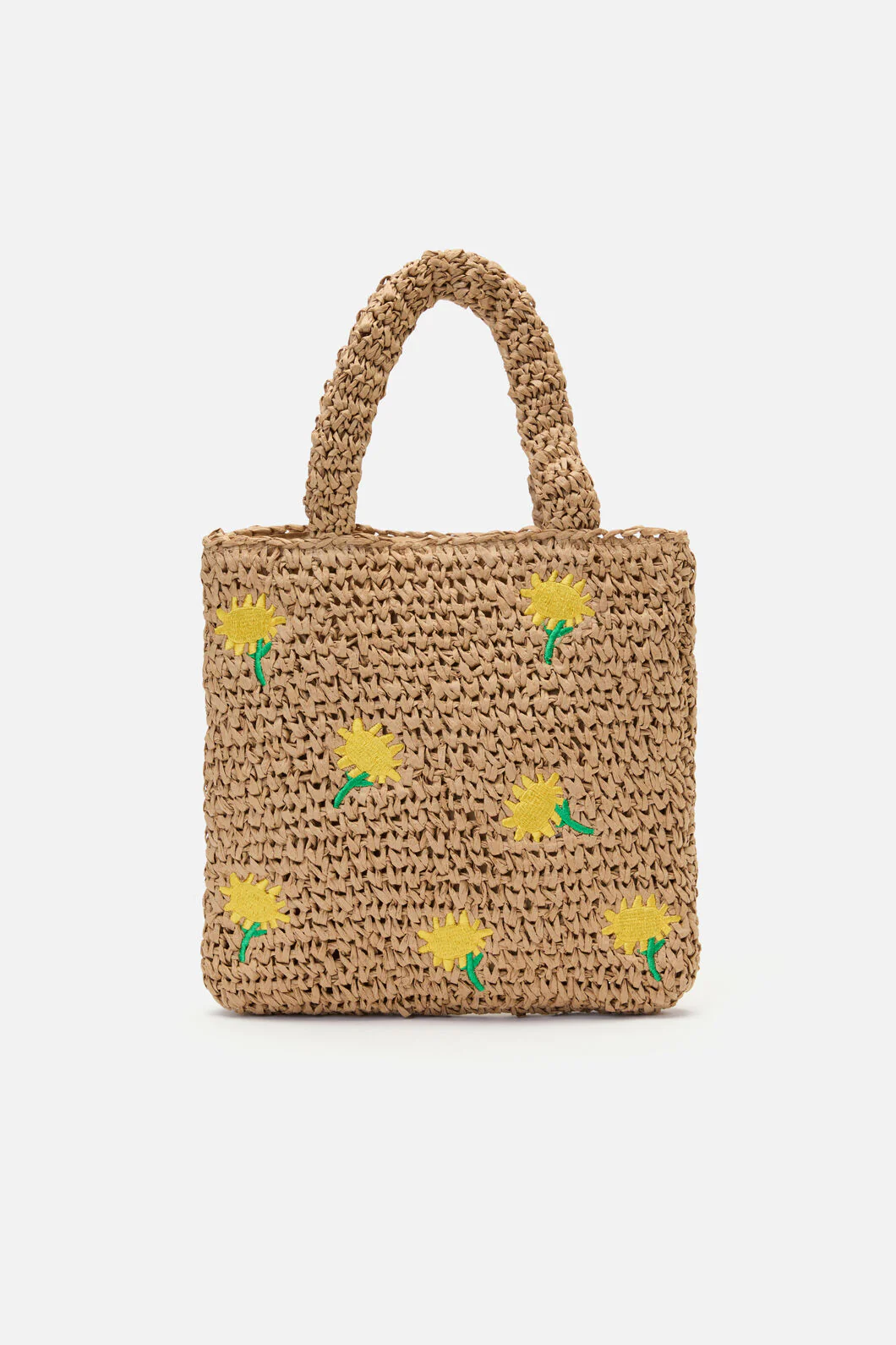 Daisy Embroidery Straw Bag - Image 4