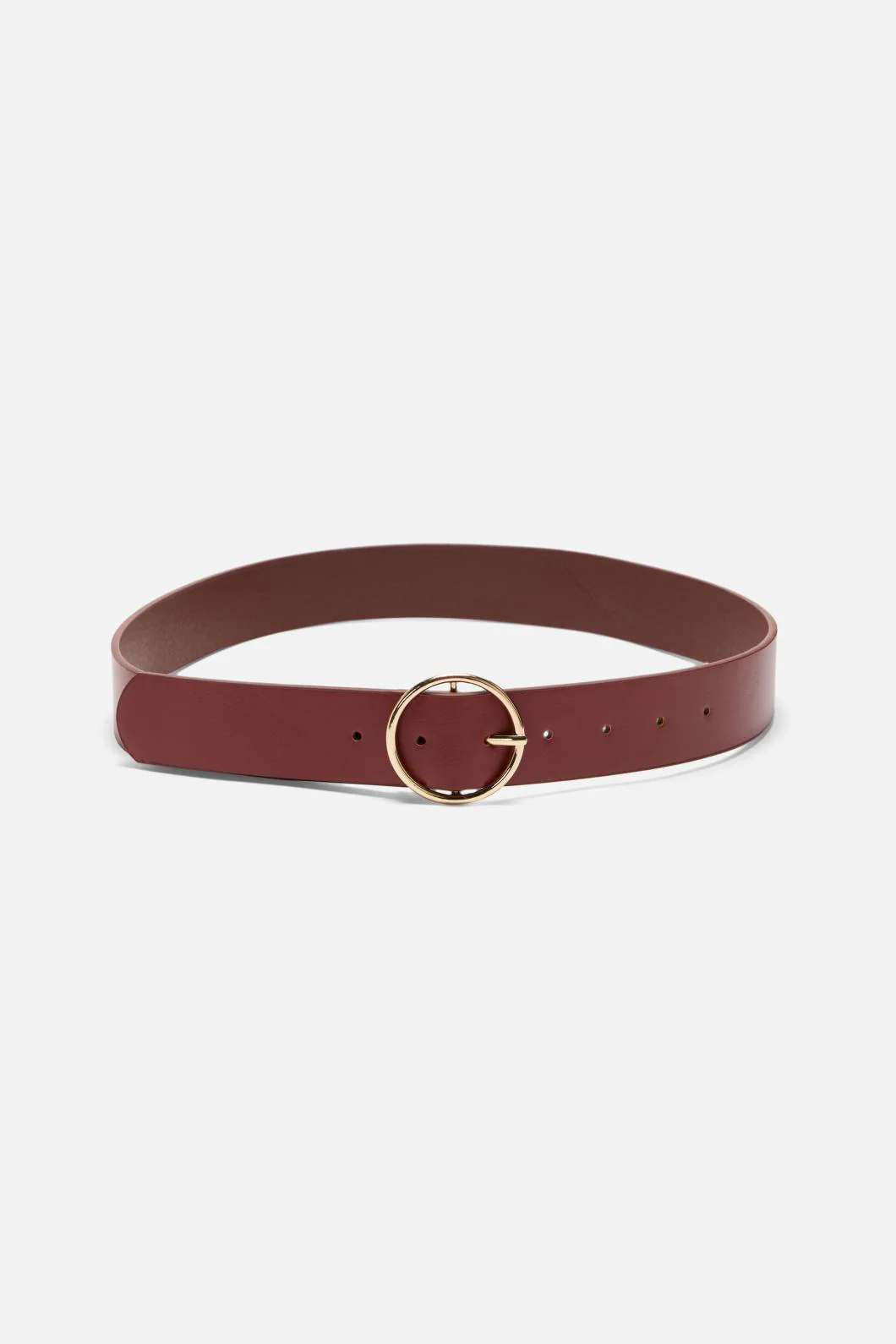 Dark Red Circle Buckle Belt - Image 3