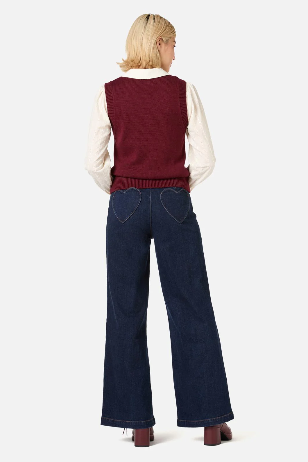 Deer Embroidered Knit Vest - Image 4
