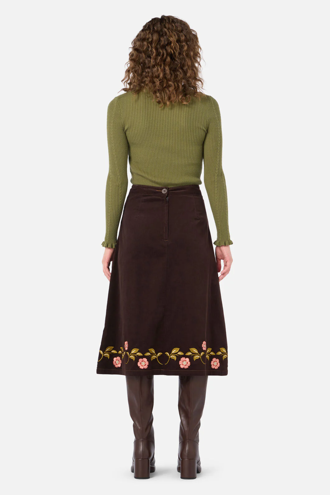 Della Embroidered Midi Skirt - Image 3
