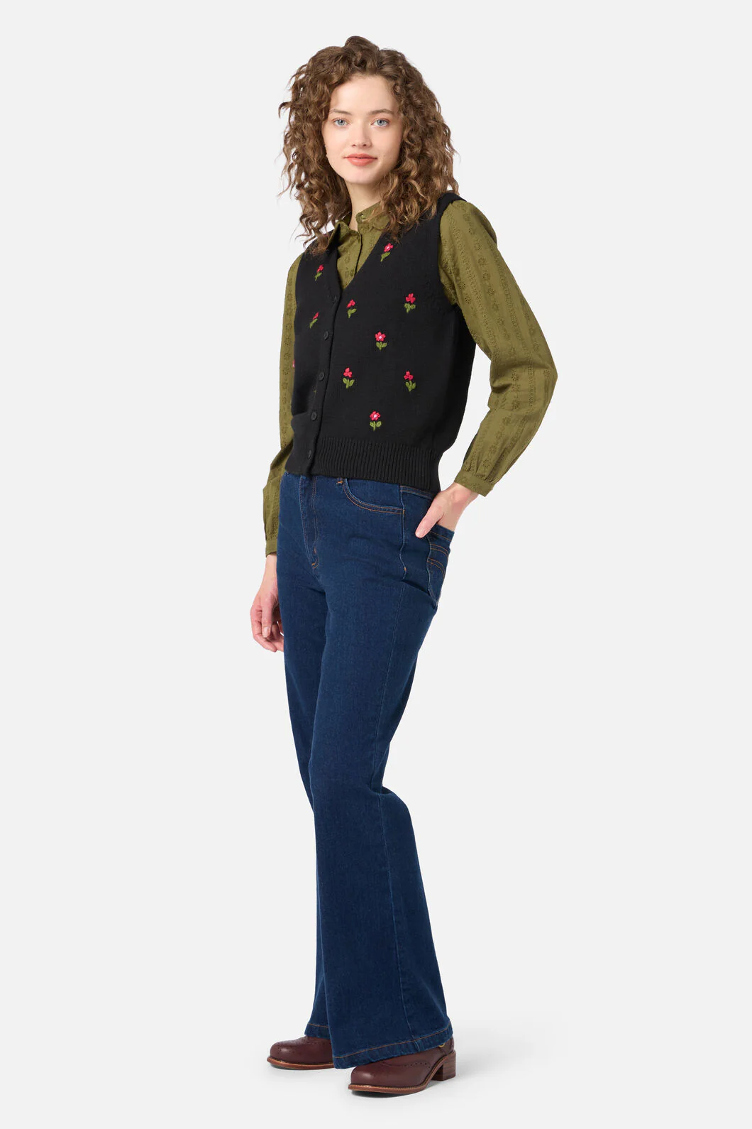 Ditsy Embroidered Knit Vest - Image 10