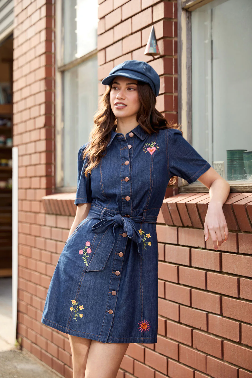 Folk Art Denim Dress
