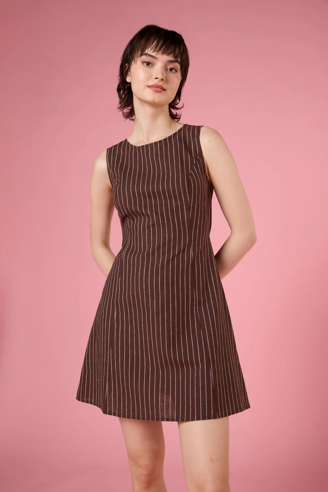 Frankie Pinstripe Shift Dress - Image 6