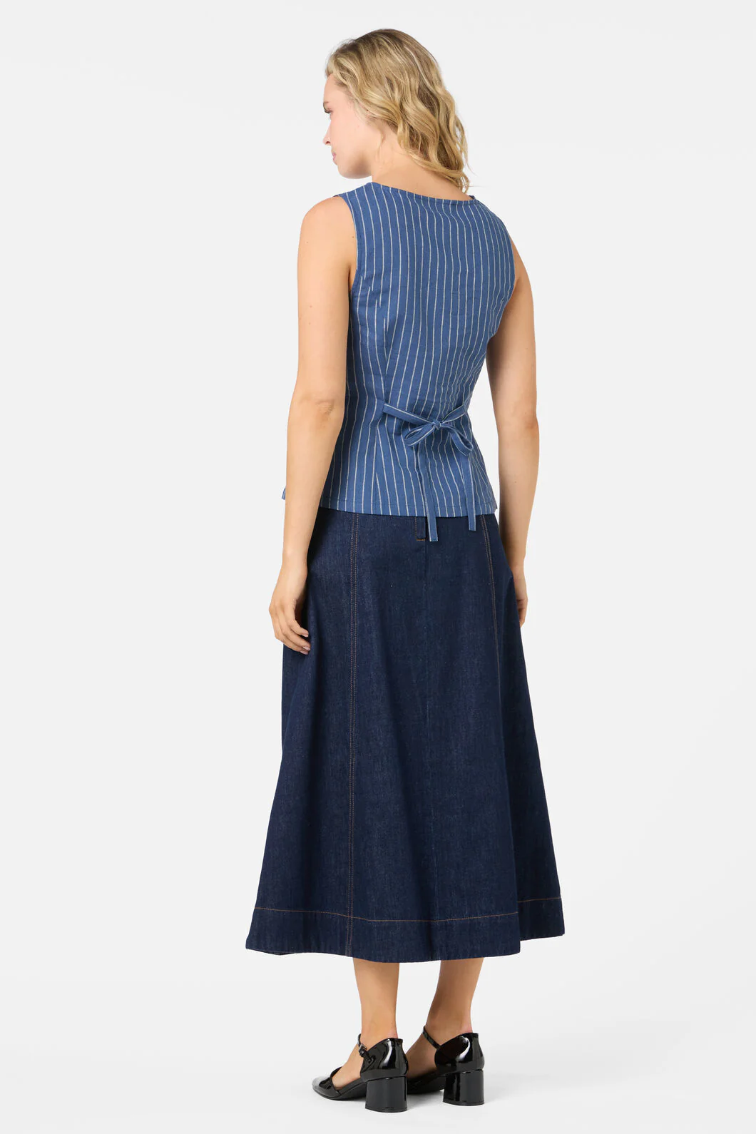 Frankie Pinstripe Vest Top - Image 7