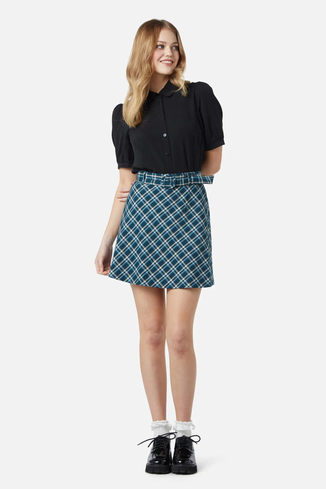 Gina Check A Line Skirt - Image 5