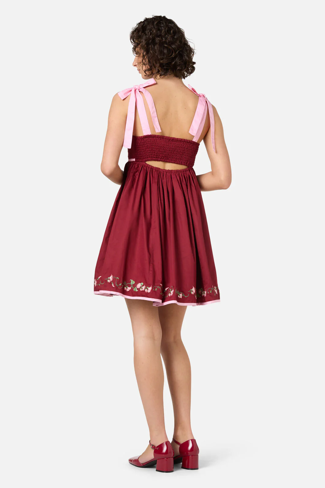 Gloria Embroidered Mini Dress - Image 3
