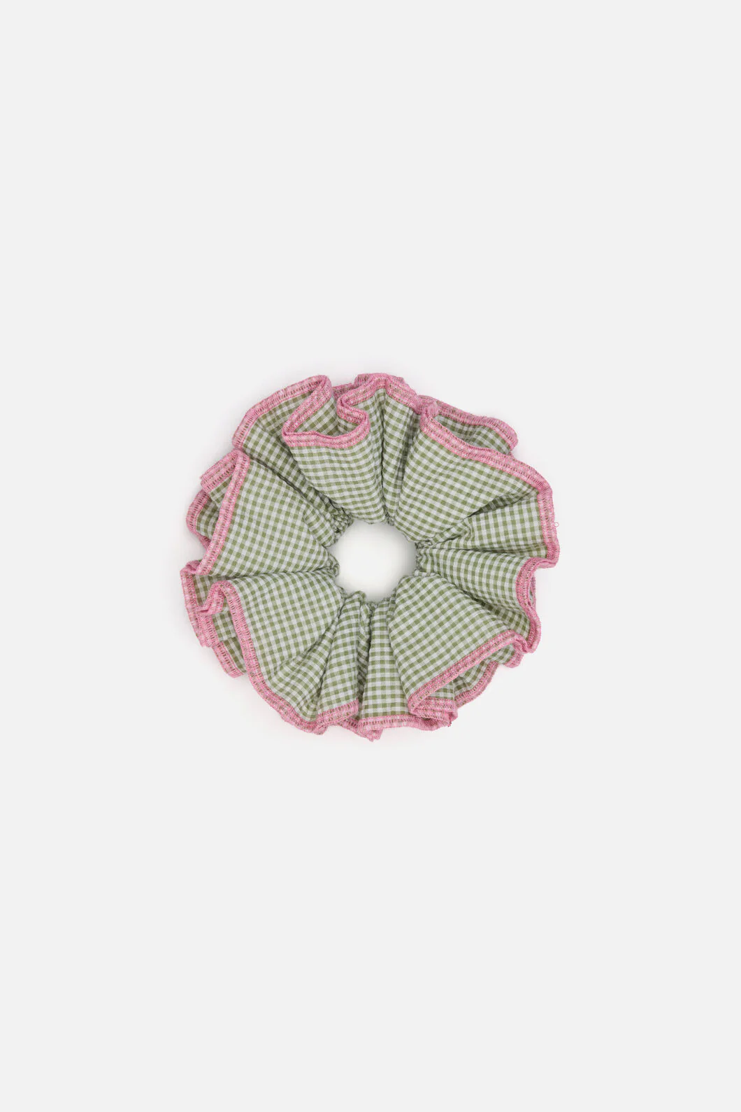 Green Gingham Scrunchie