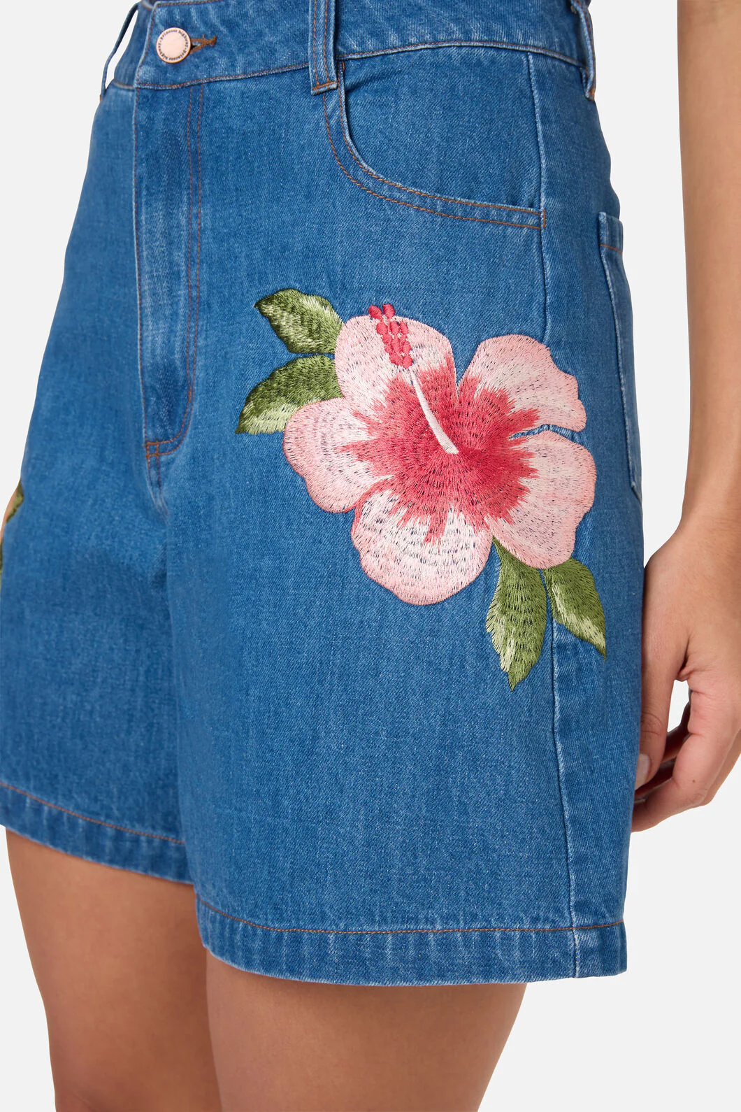 Hibiscus Emb Denim Short - Image 5