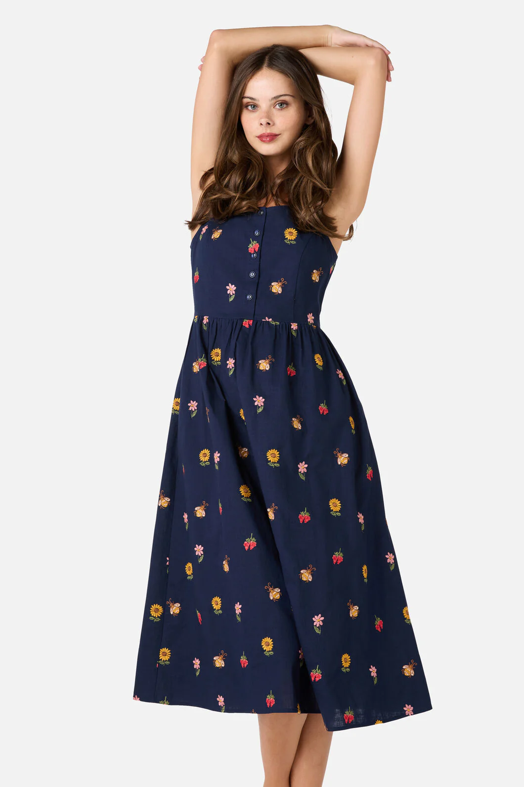 Honey Embroidered Midi Dress - Image 5