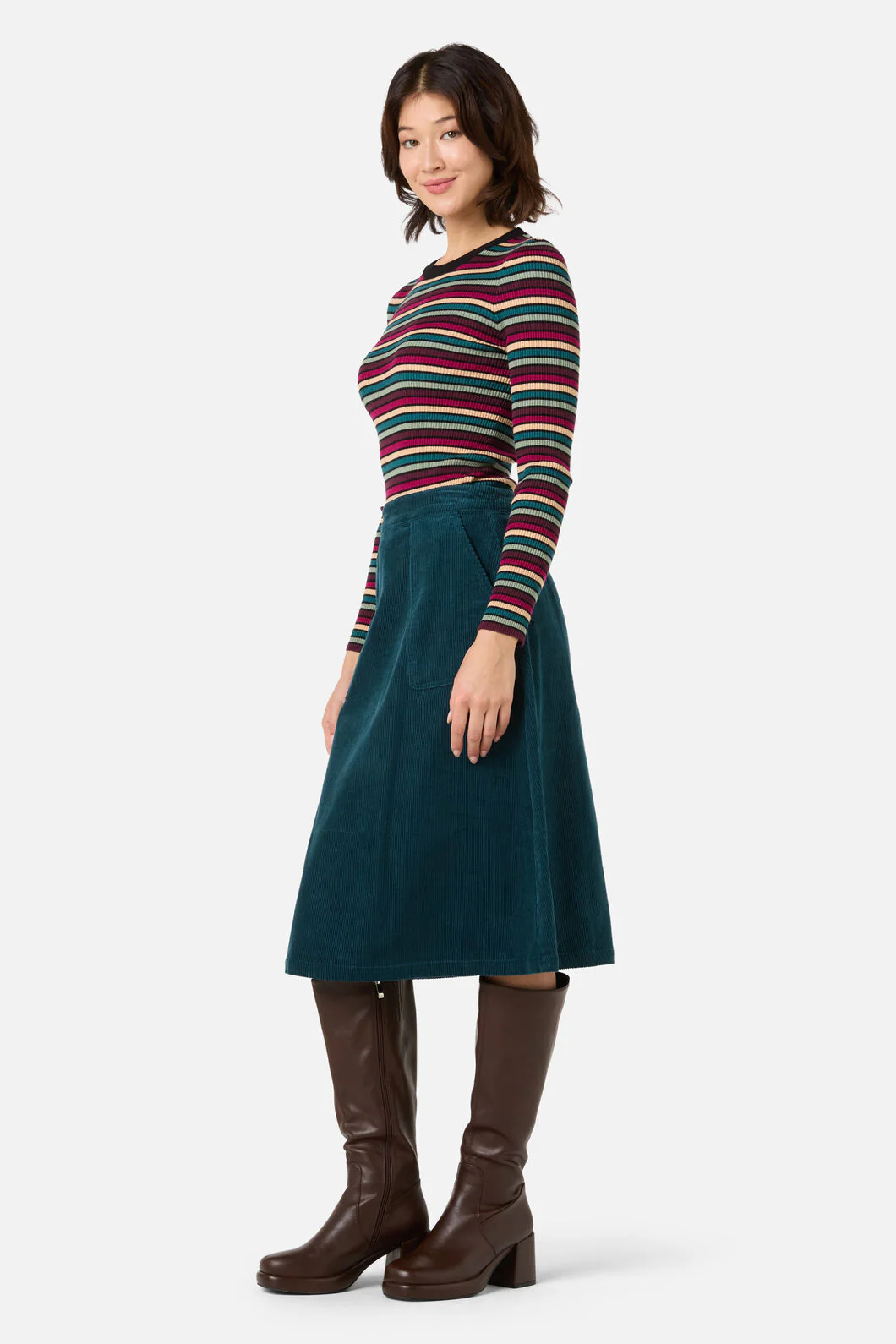 Jamie Cord Midi Skirt - Image 4