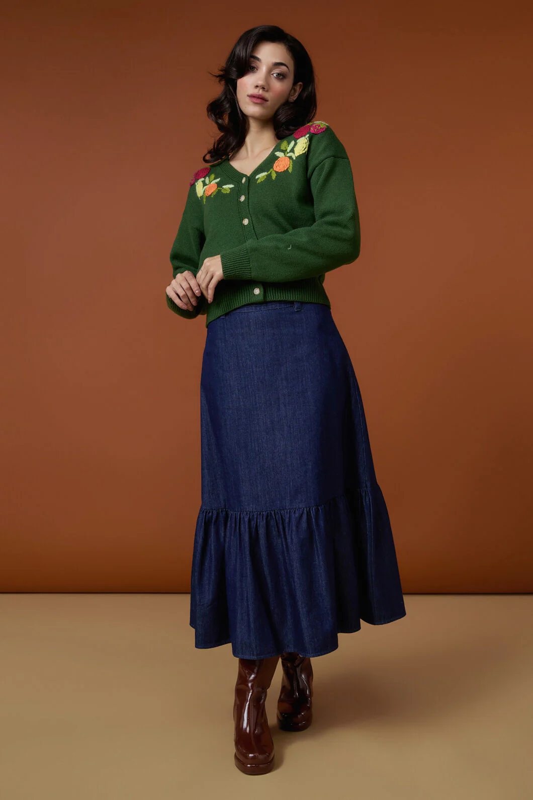 Kara Denim Midi Skirt - Image 4