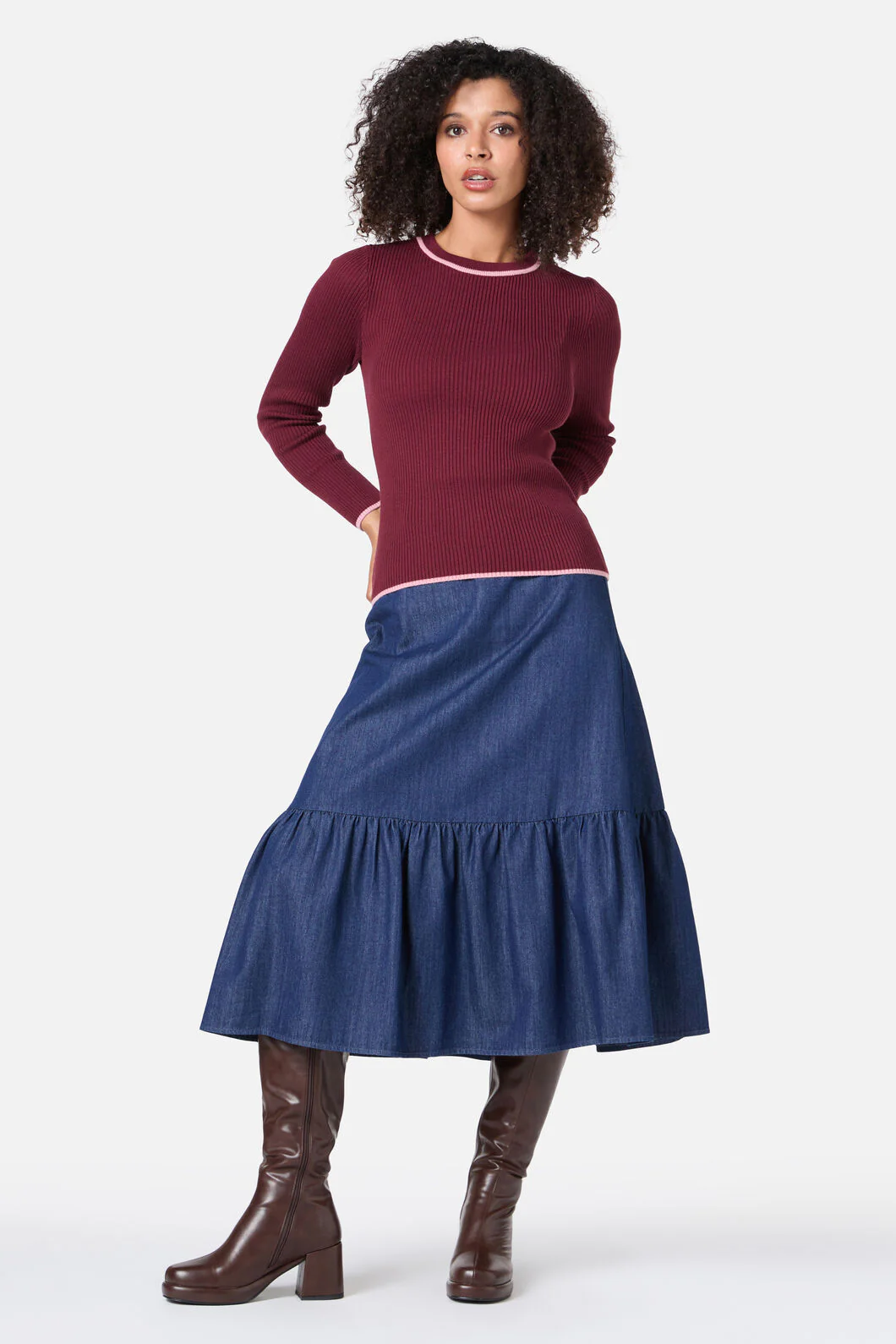 Kara Denim Midi Skirt - Image 7