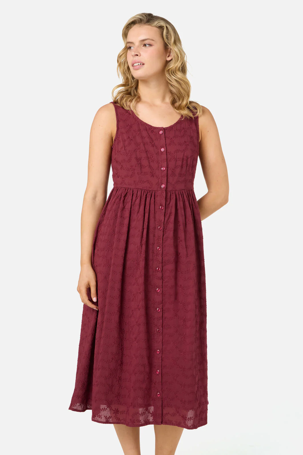 Lily Broidery Midi Dress - Image 2