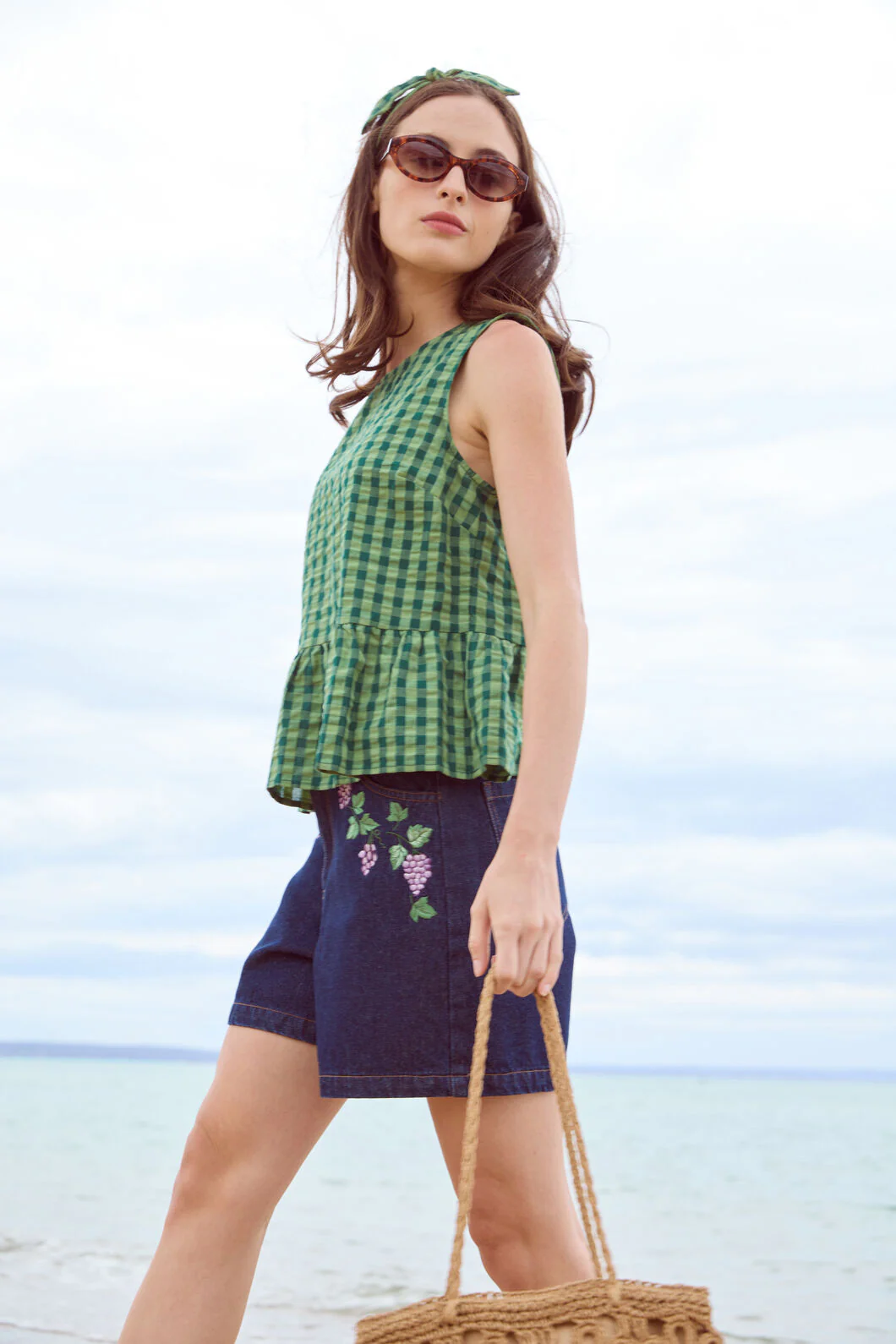 Margot Check Shell Top