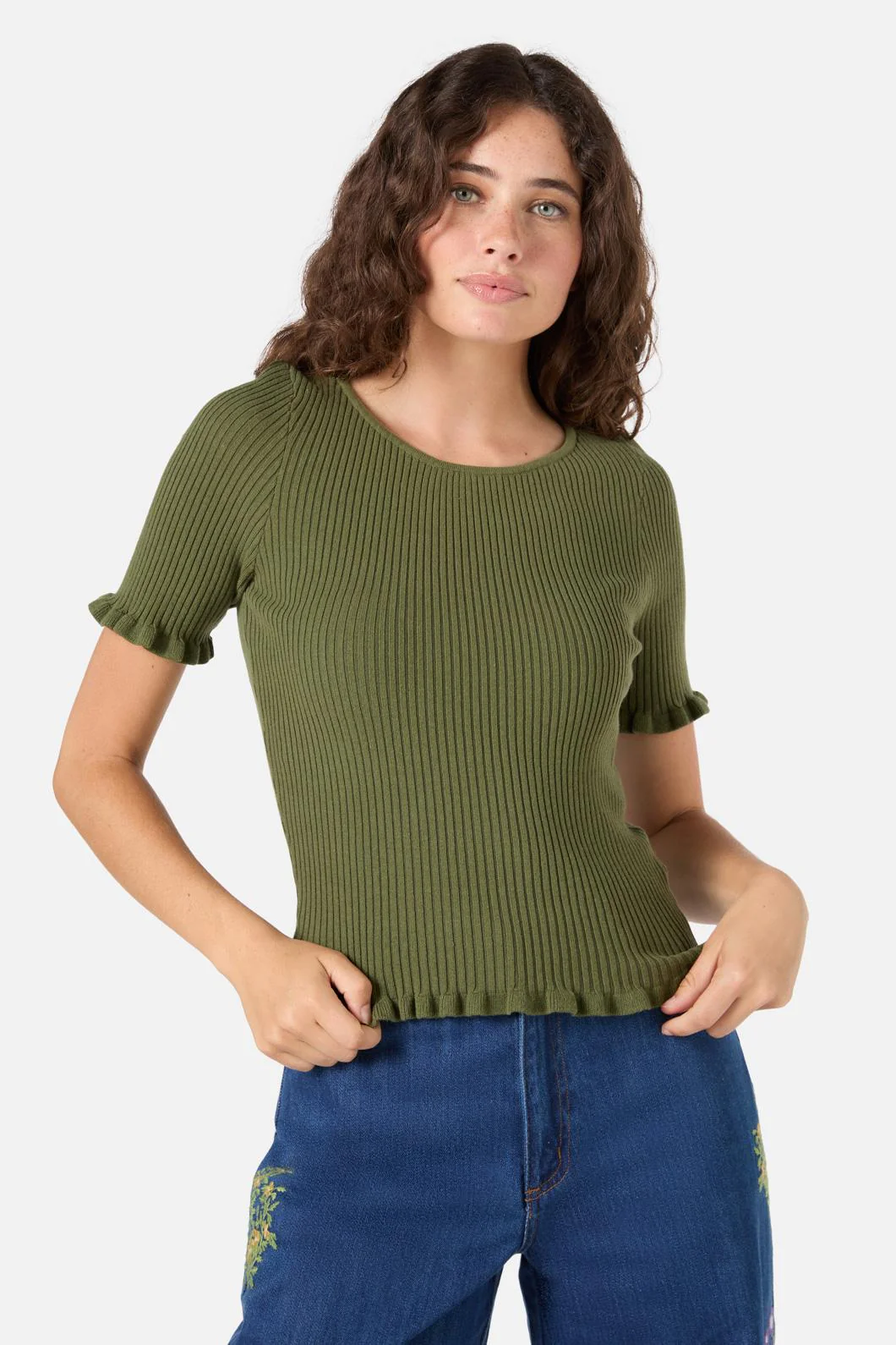 Maya Ruffle Rib Knit Top - Image 7
