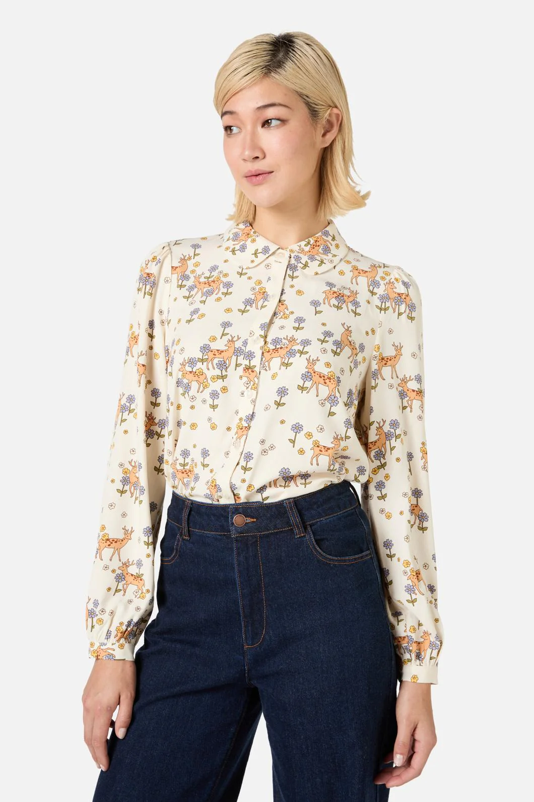 Meadow Deer Long Sleeve Blouse - Image 2
