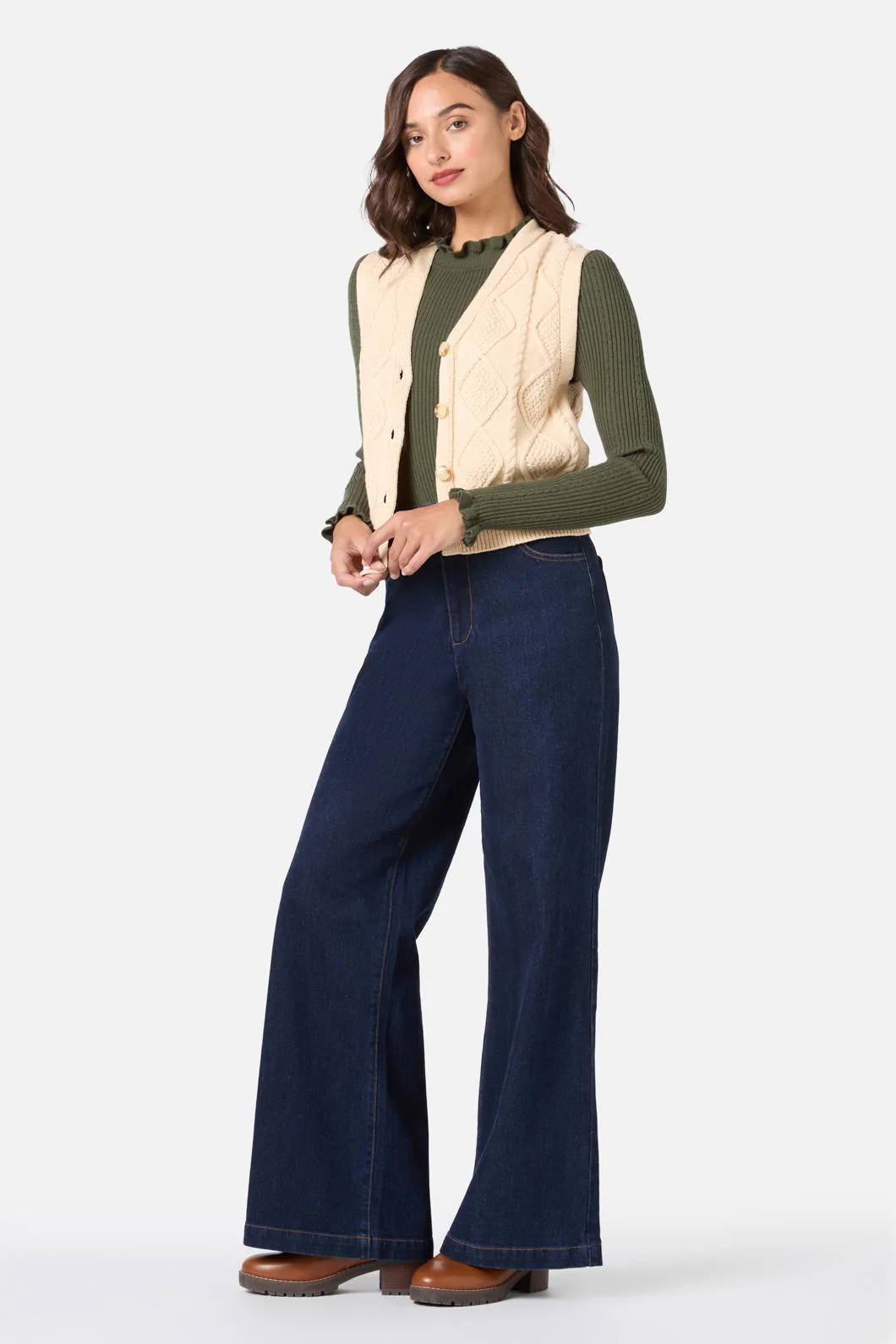 Milena Cable Knit Vest - Image 3