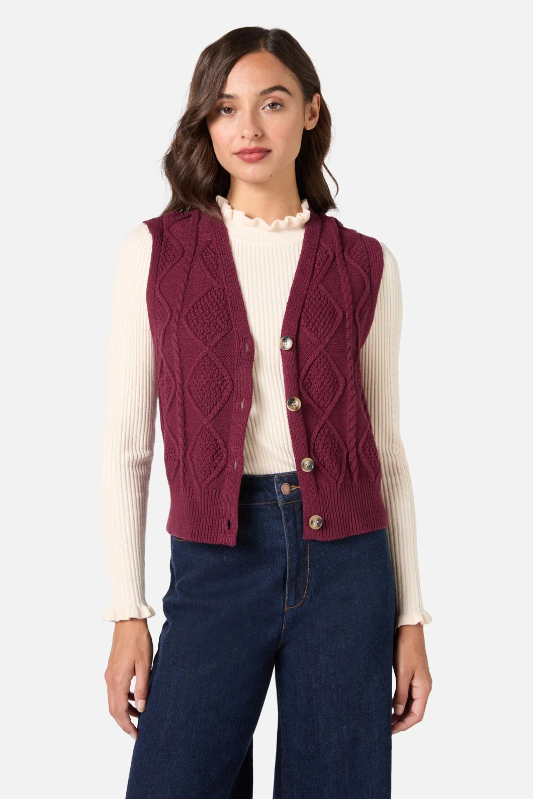 Milena Cable Knit Vest - Image 7