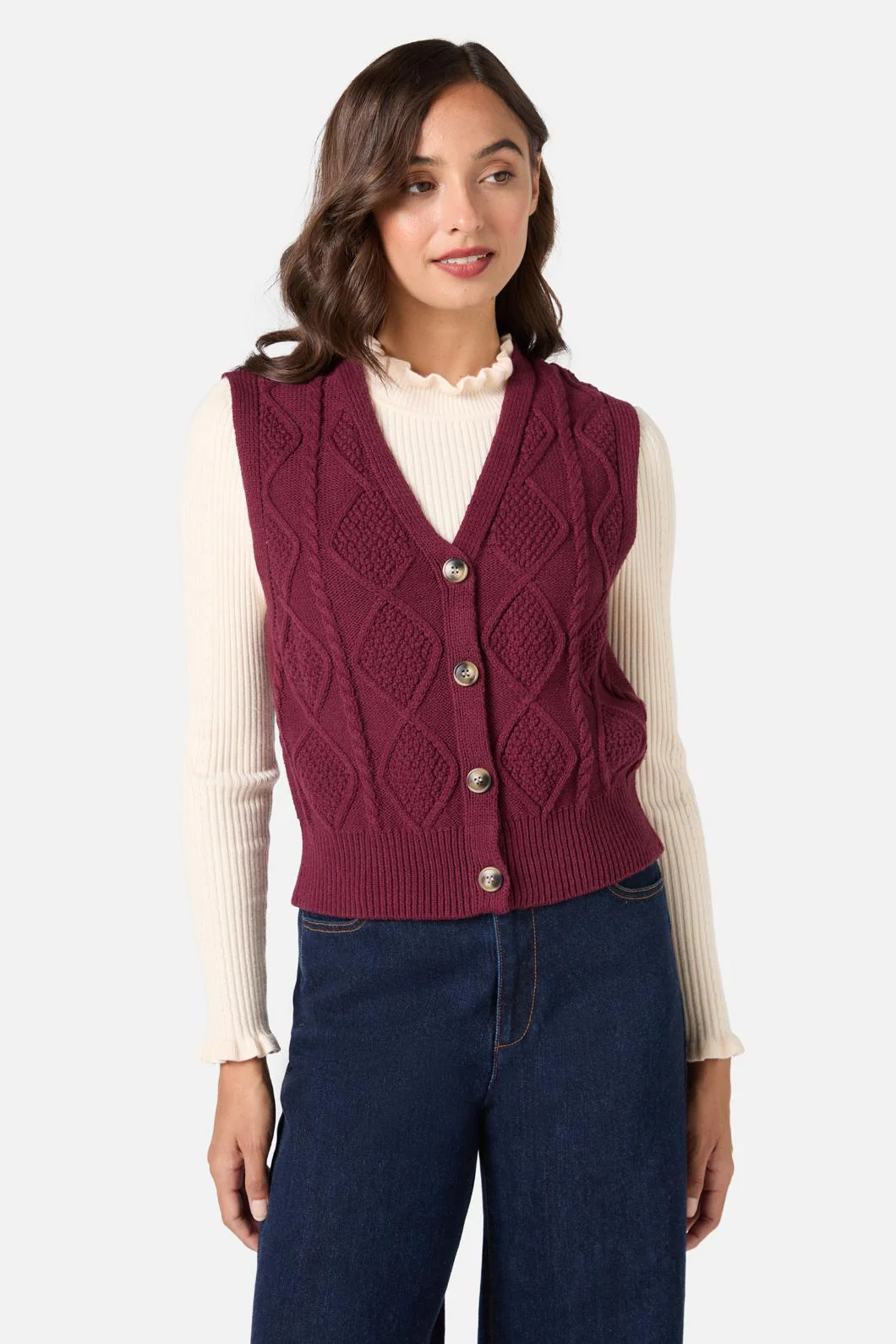 Milena Cable Knit Vest - Image 9