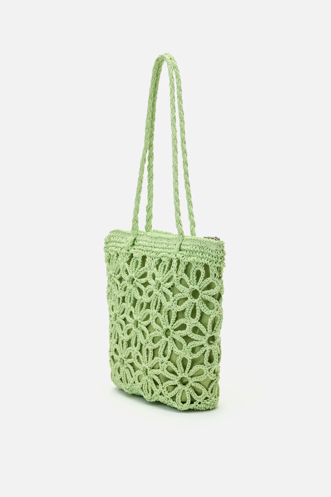 Mint Flower Straw Bag - Image 3