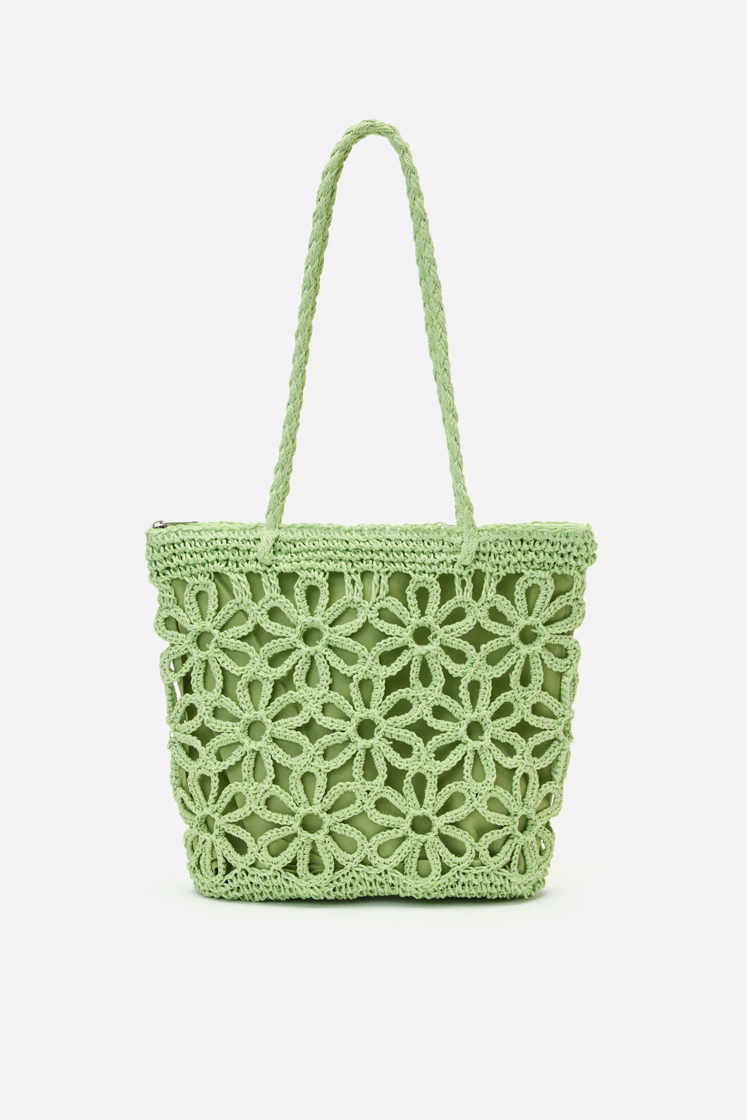 Mint Flower Straw Bag - Image 5