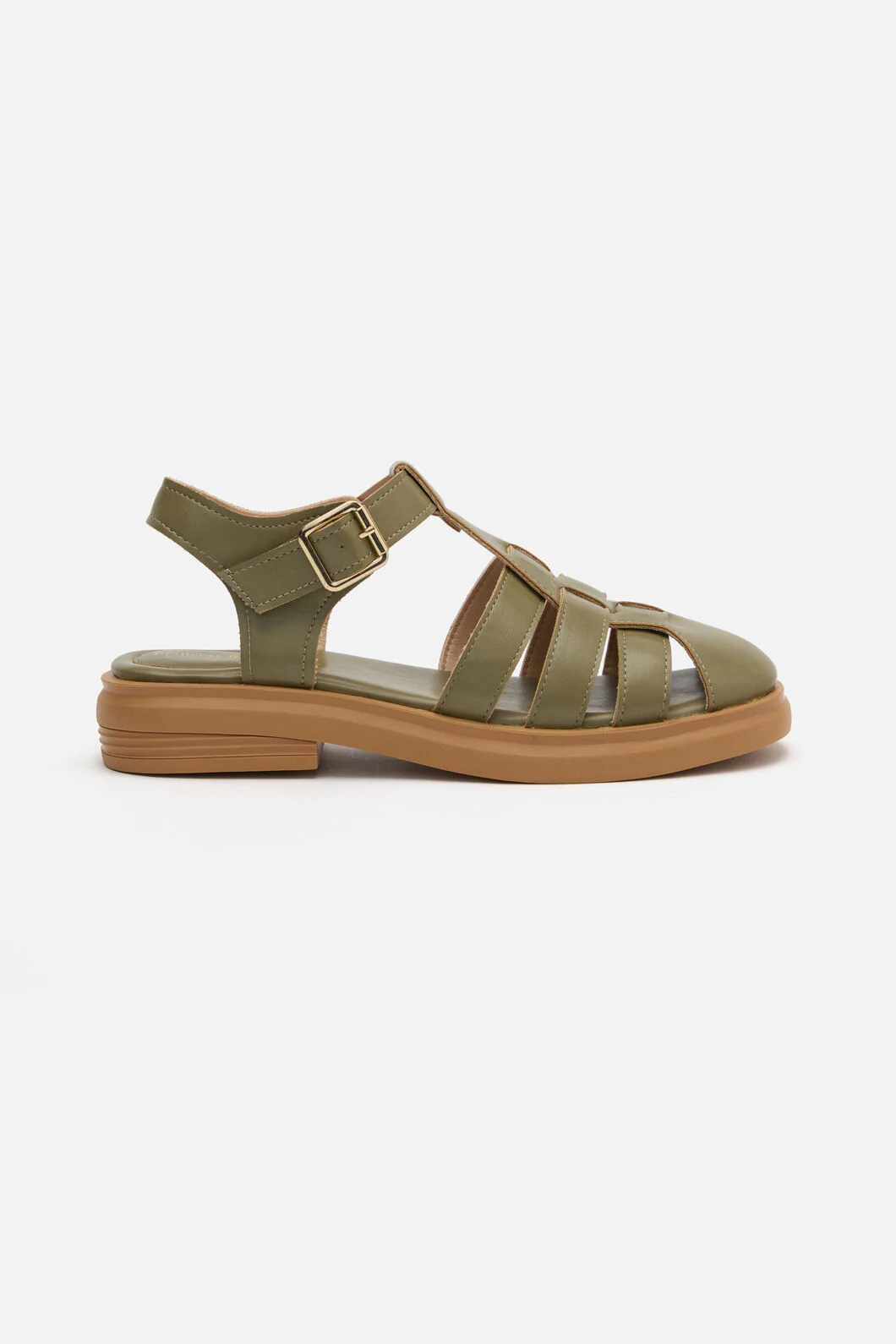 Olive Wide Strap Sandal - Image 2