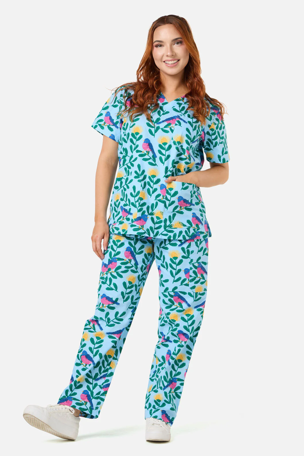 Pink Robin Scrub Set