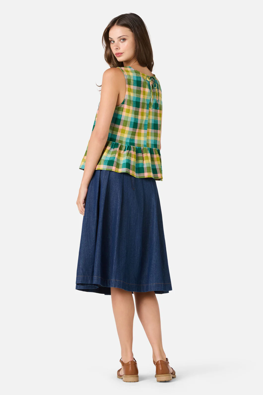 Piper Check Peplum Top - Image 5
