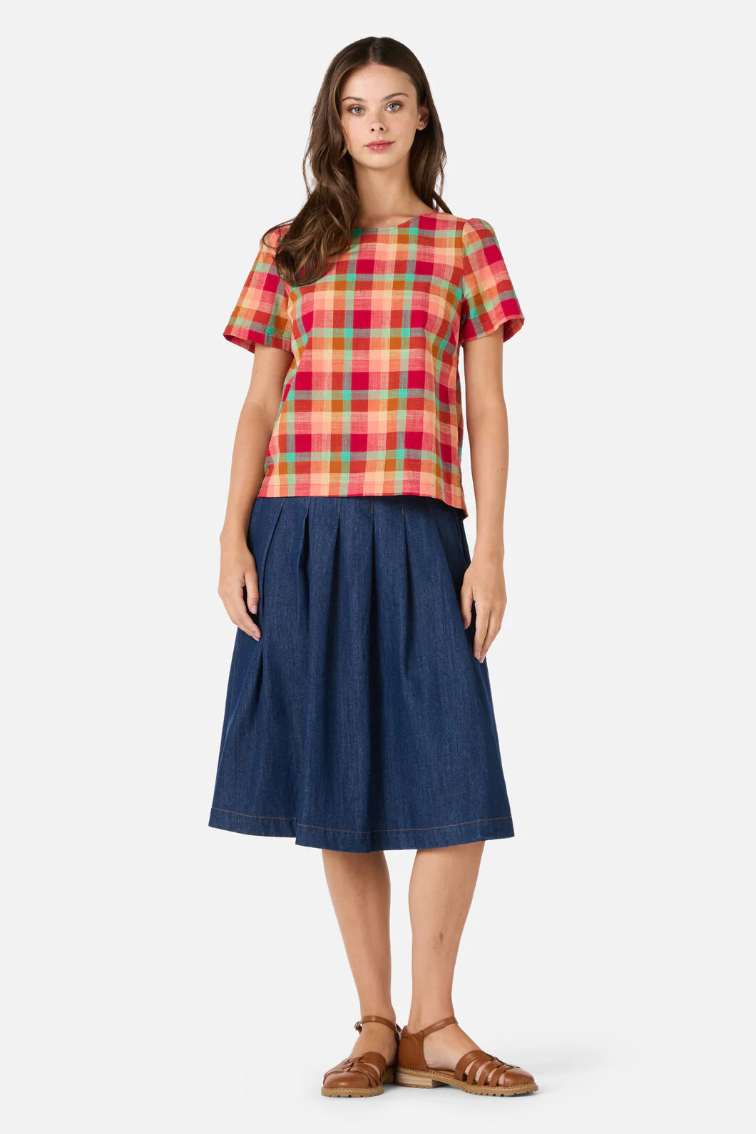 Piper Check Short Sleeve Top - Image 2