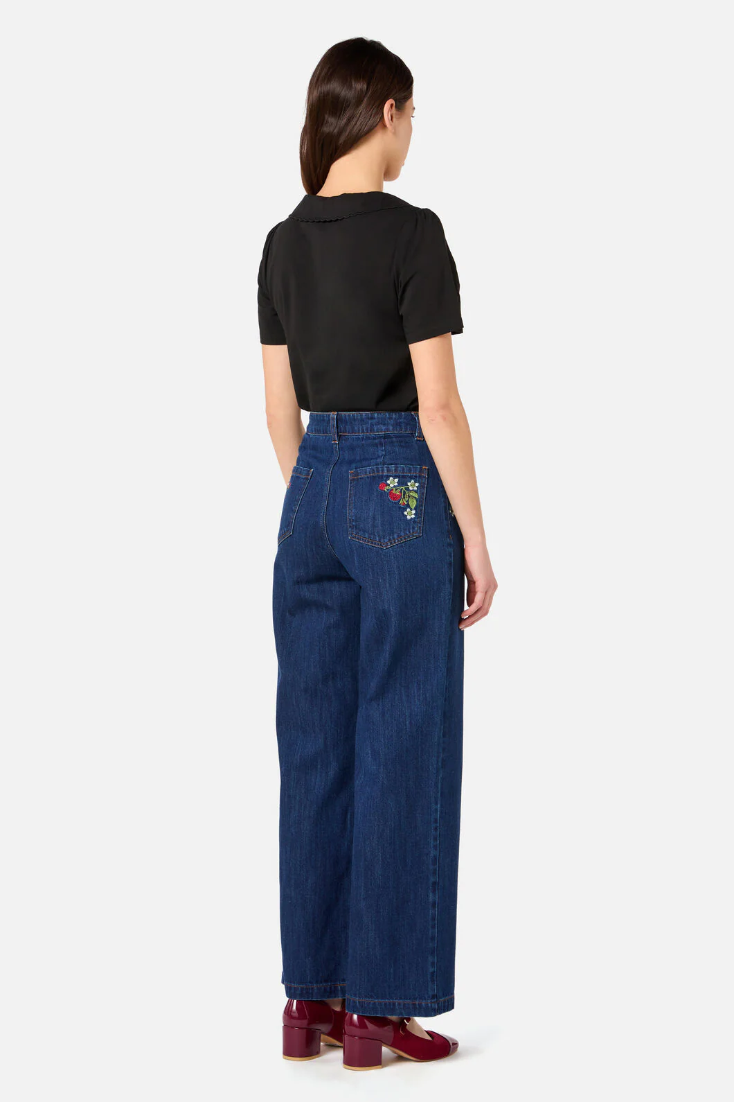 Raspberry Embroidered Jean - Image 5