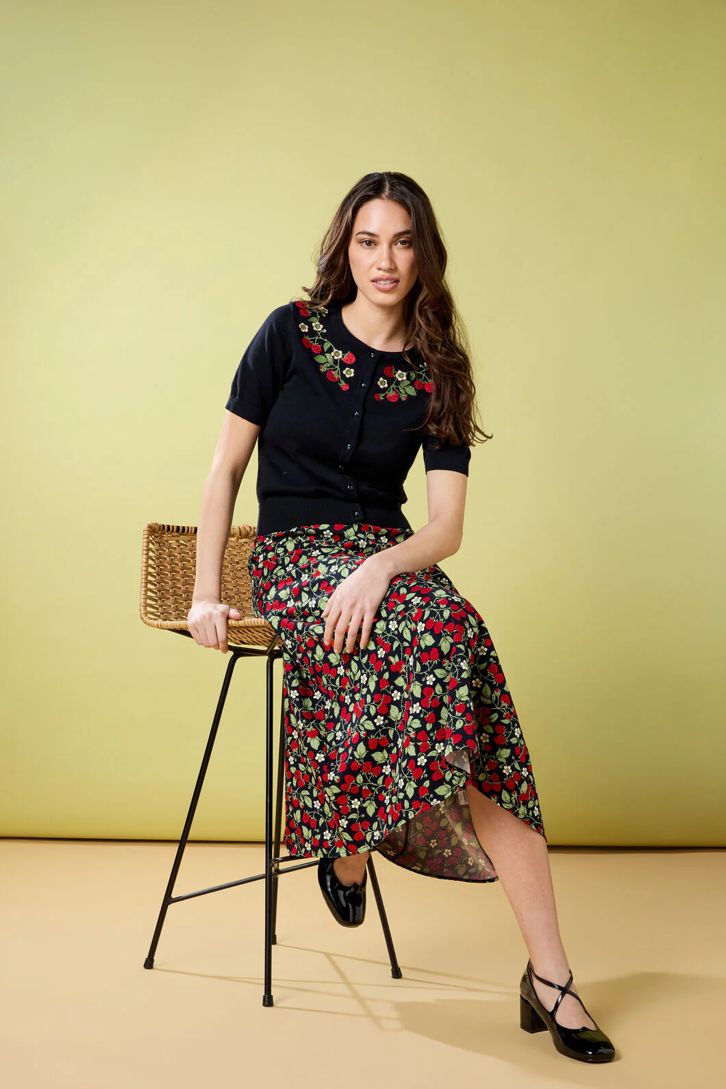 Raspberry Midi Skirt