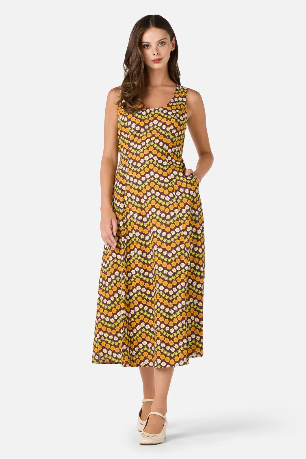 Sally Retro Midi Dress - Image 3