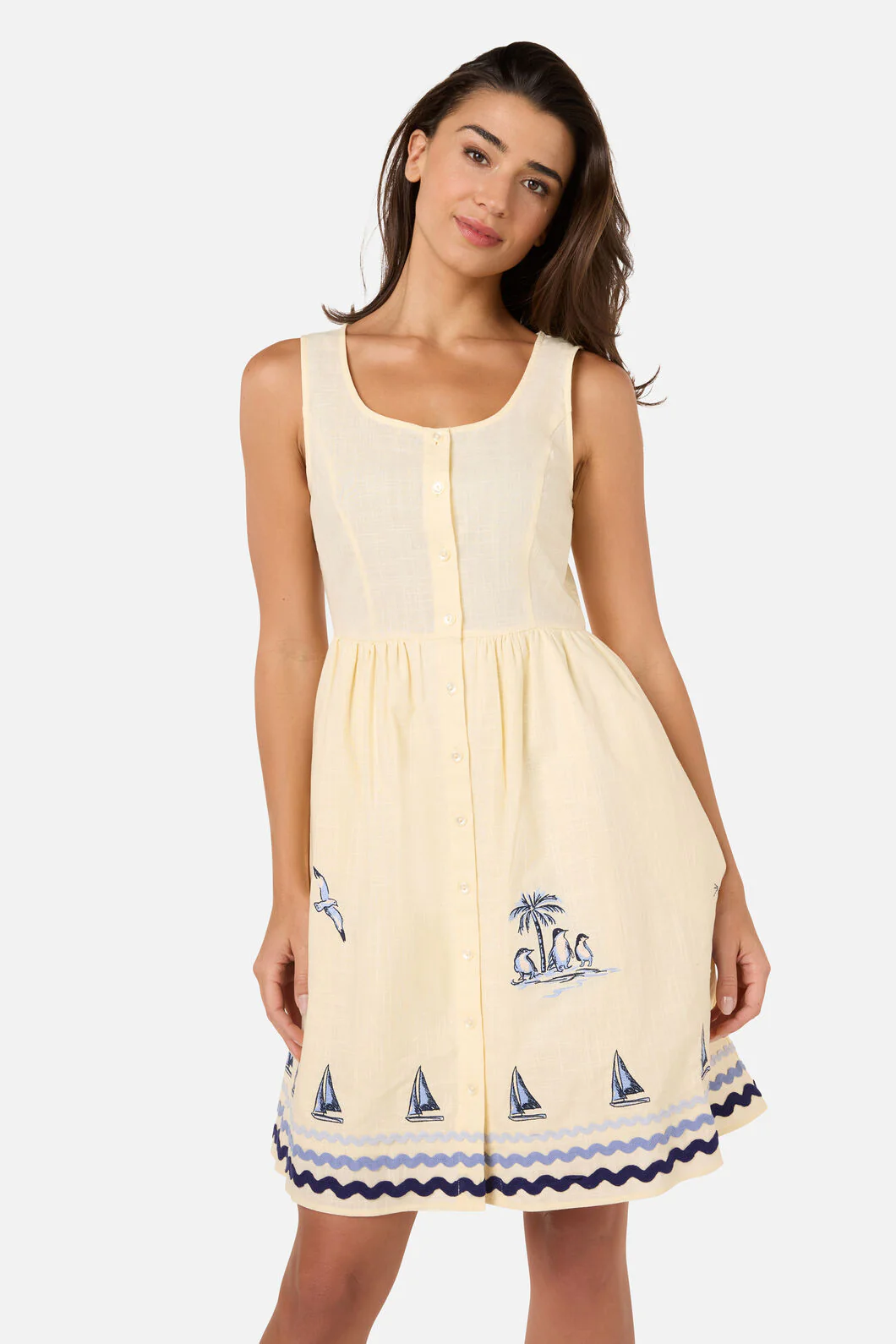Seaside Toile Emb Mini Dress - Image 4