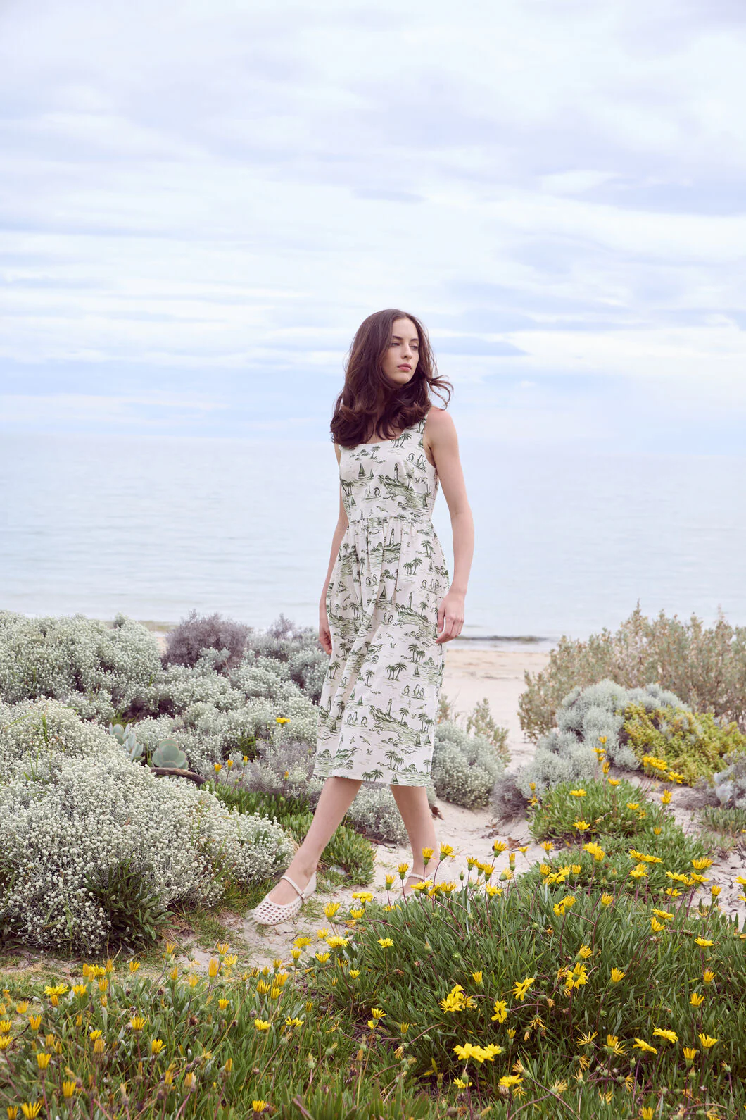 Seaside Toile Midi Dress - Image 6