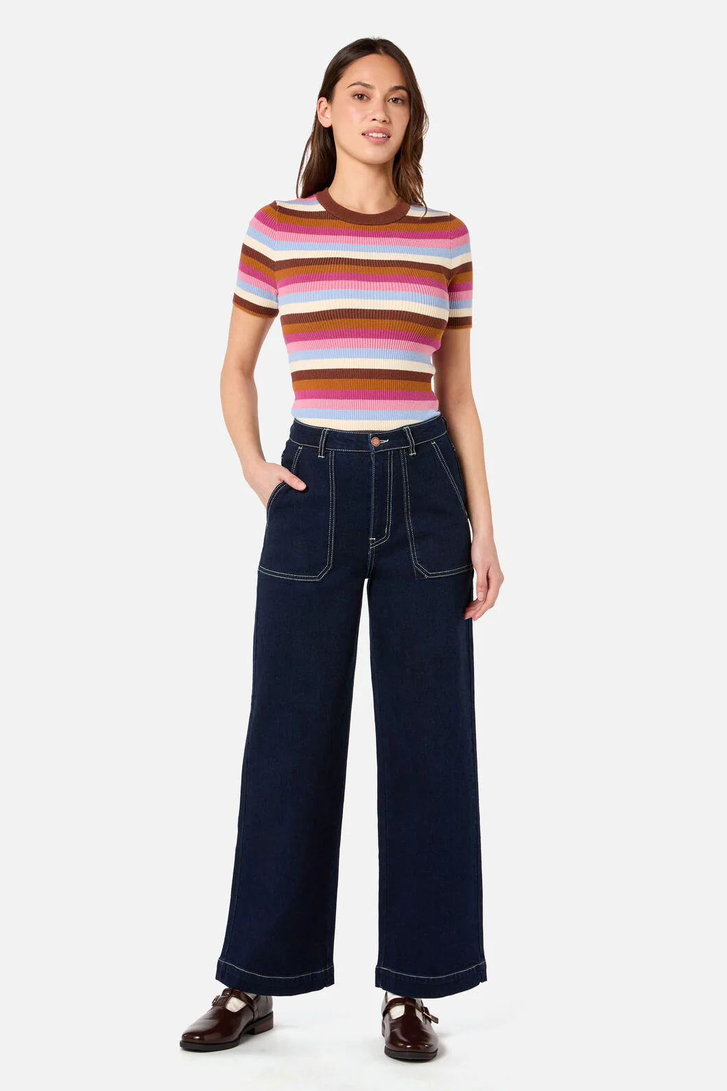 Skye Stripe Rib Knit Top - Image 2