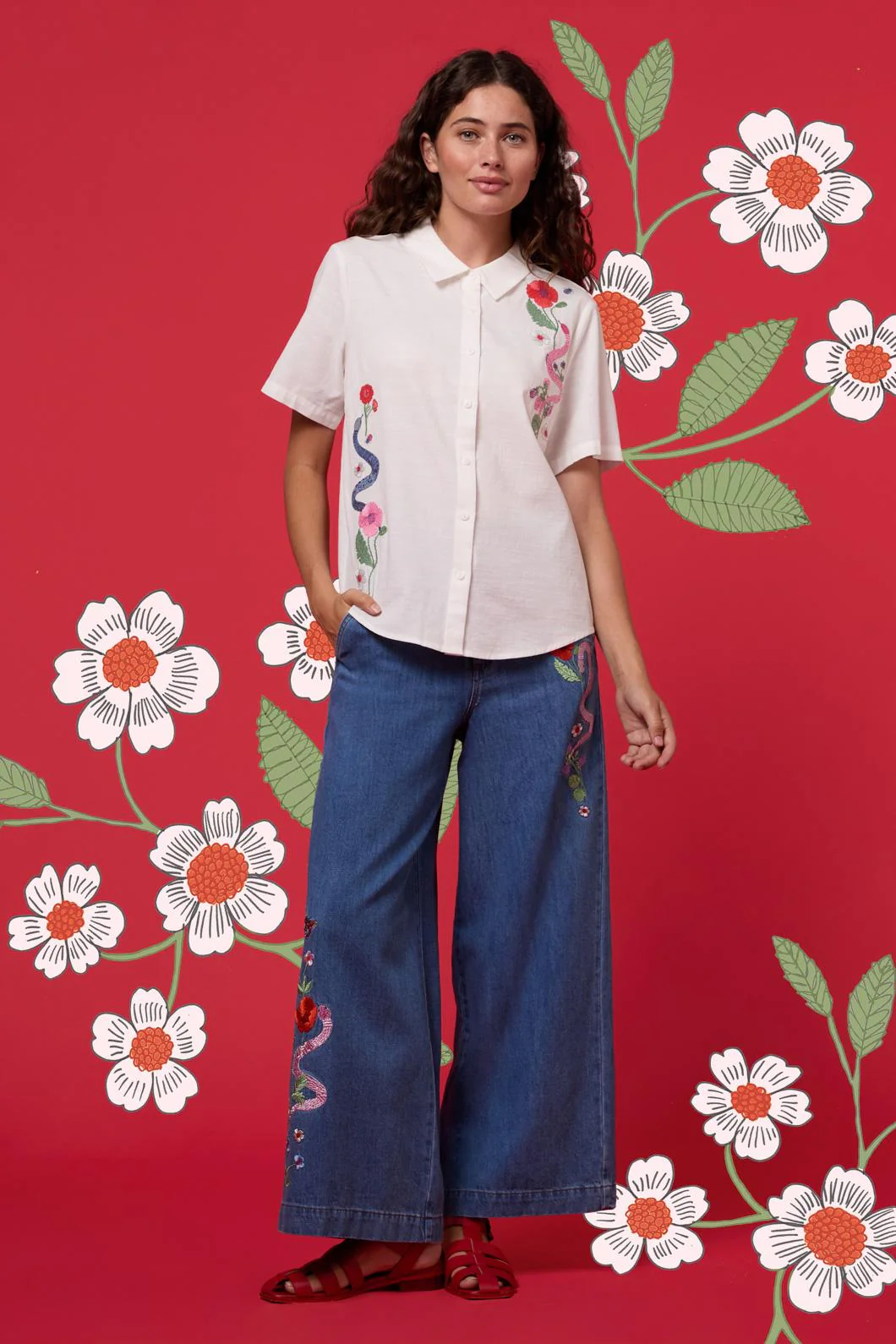 Snake Emb Blouse