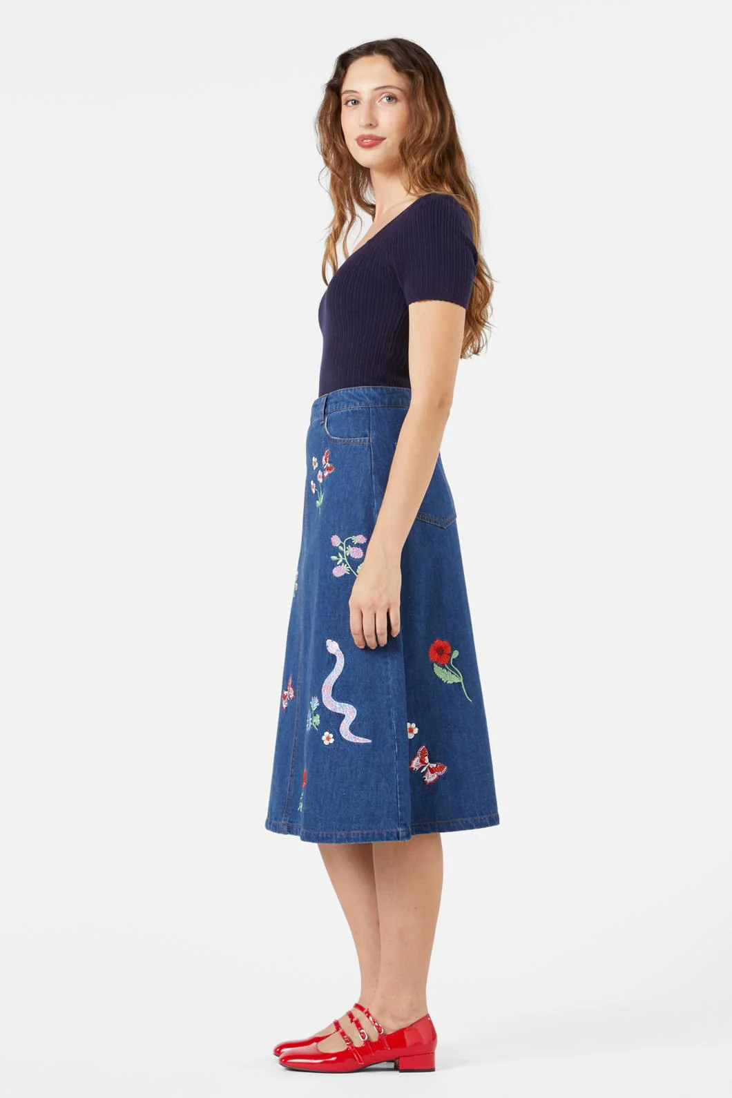 Snake Embroidered Skirt - Image 4