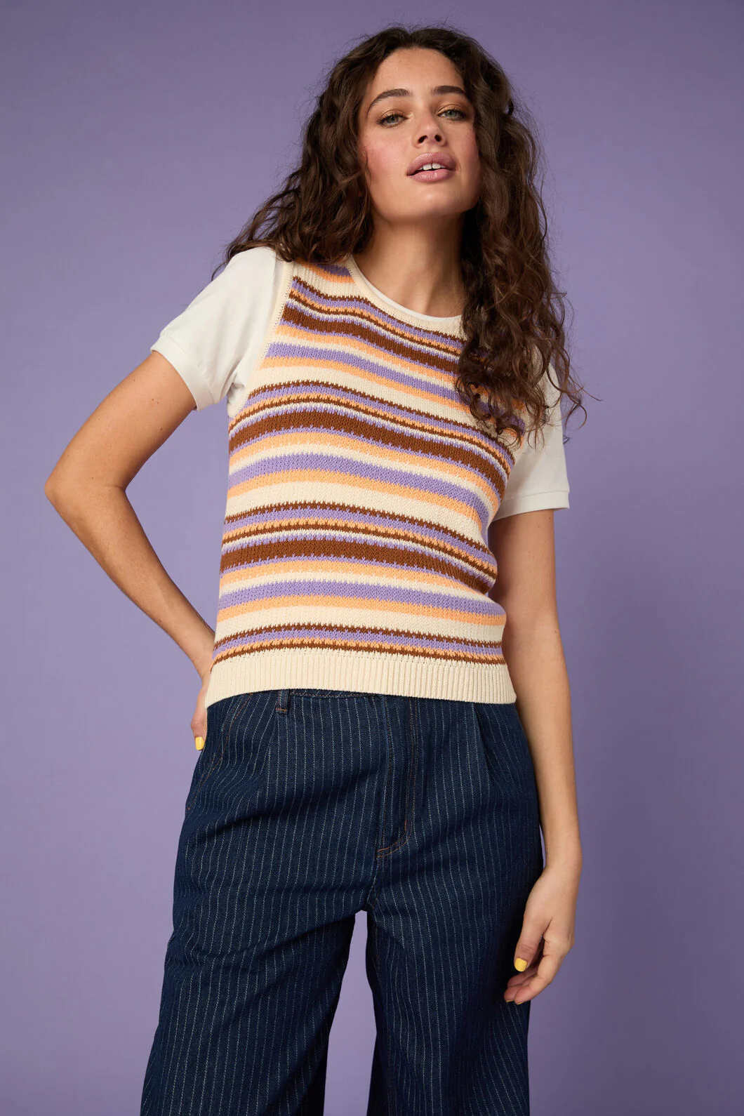 Sunset Stripe Knit Tank