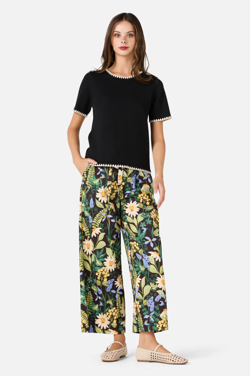 Tess Blanket Stitch Knit Top - Image 2