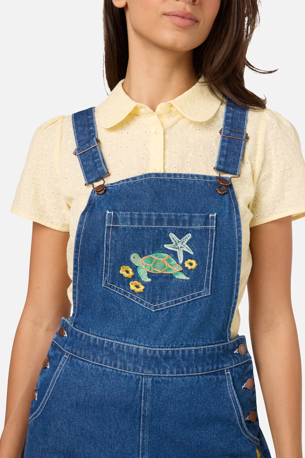 Turtle Emb Short Overall - Image 5