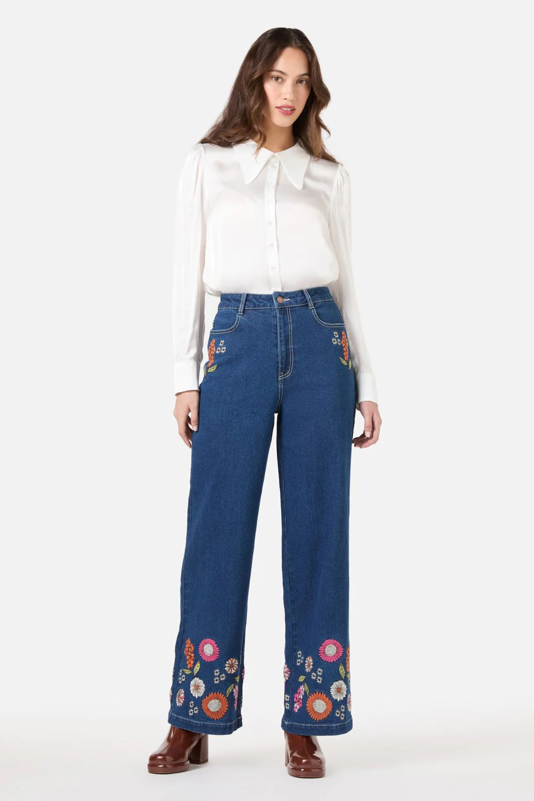 Viva Floral Embroidered Jean - Image 2